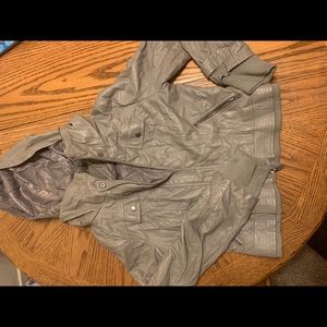 Grey faux leather Moto jacket